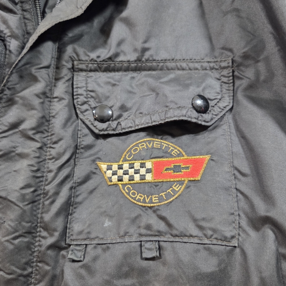 Horizon CORVETTE JACKET Men's Black Bomber Jacket with Embroidered Logo - Picture 2 of 13